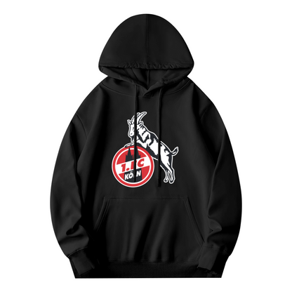 1.FC Köln Goat Football Black Hoodie, Unisex Soccer Fan Soft Warm Hoodie