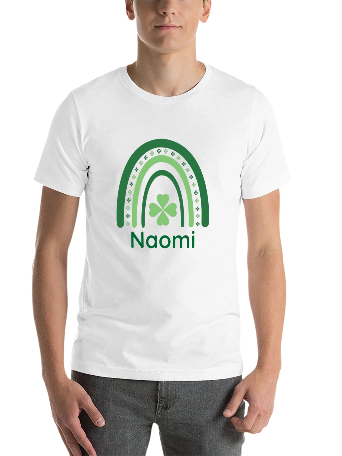 Naomi St. Patricks Day Rainbow Clover T-Shirt