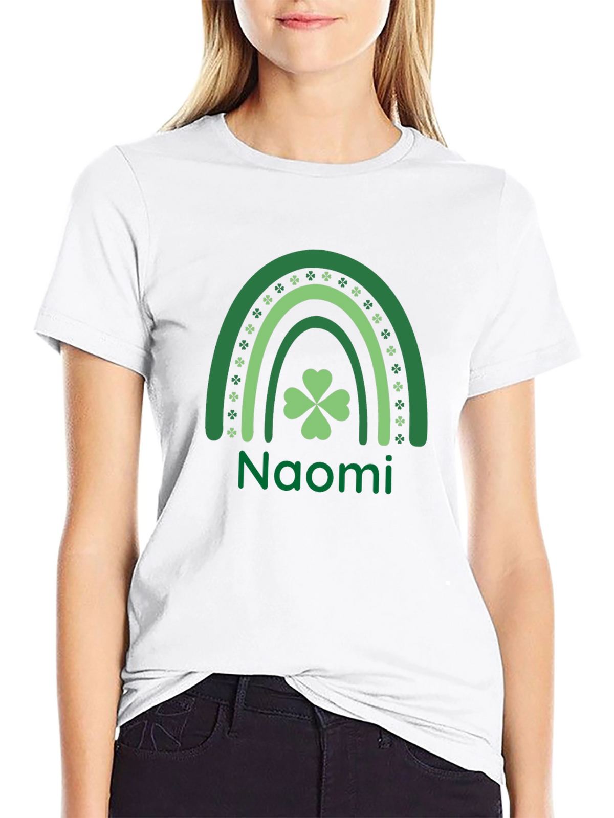 Naomi St. Patricks Day Rainbow Clover T-Shirt
