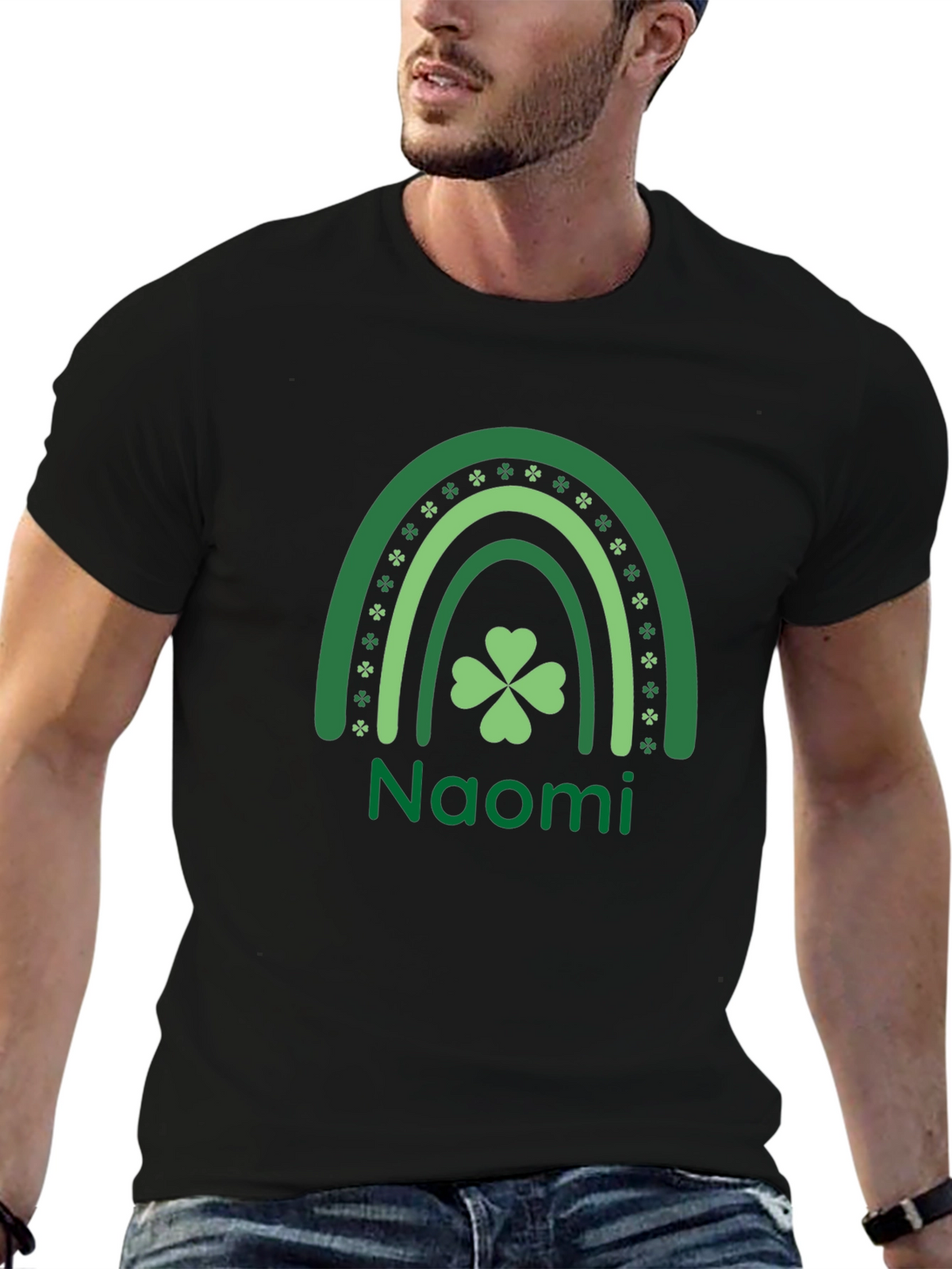 Naomi St. Patricks Day Rainbow Clover T-Shirt