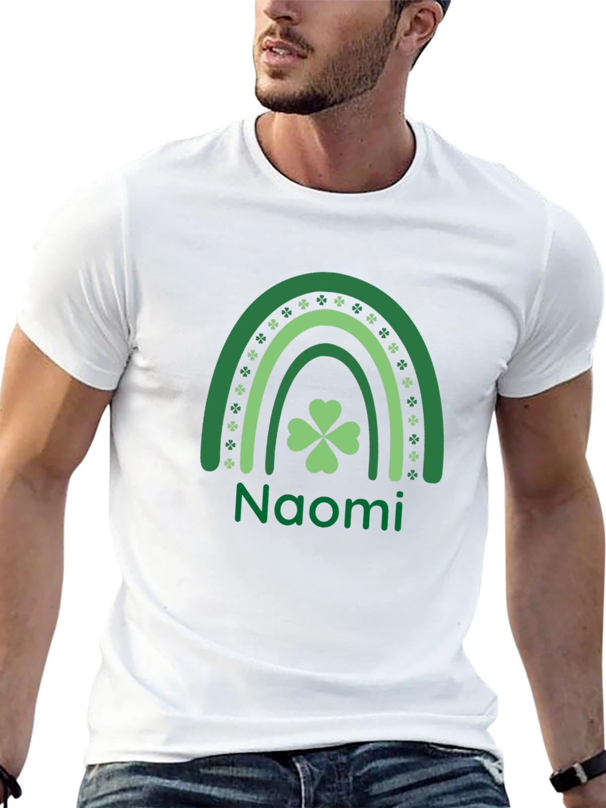 Naomi St. Patricks Day Rainbow Clover T-Shirt
