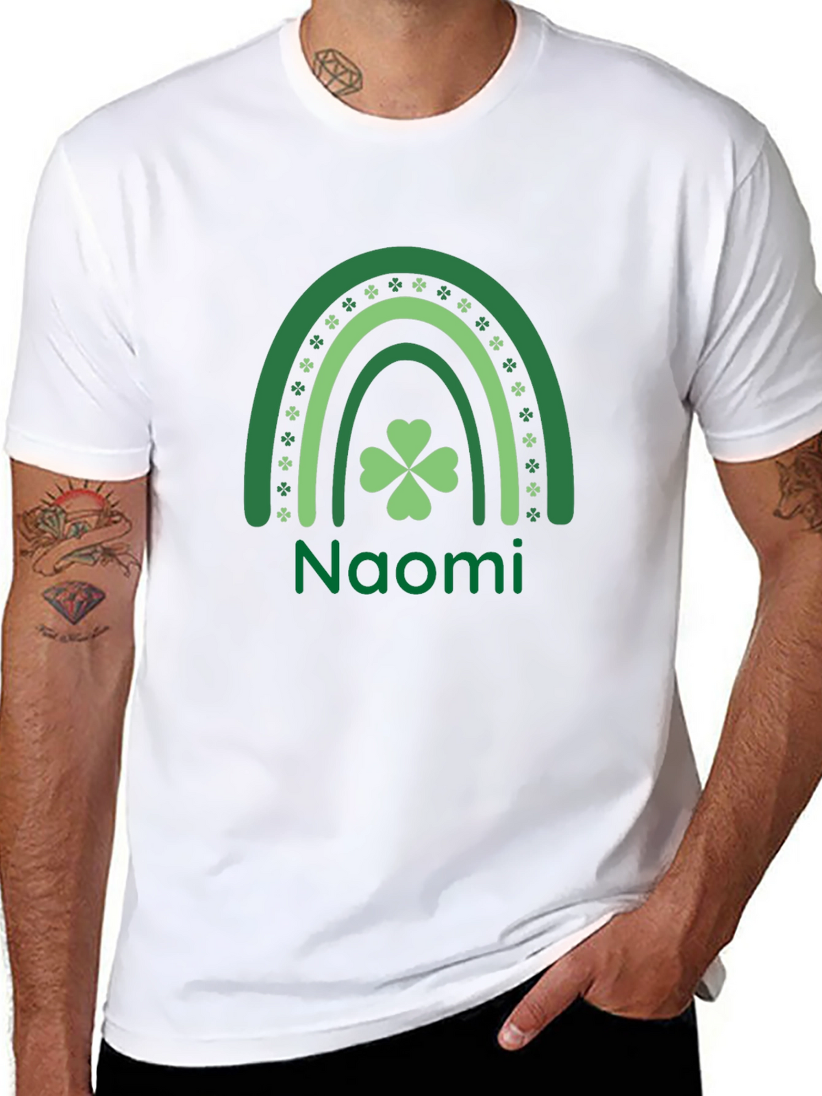 Naomi St. Patricks Day Rainbow Clover T-Shirt
