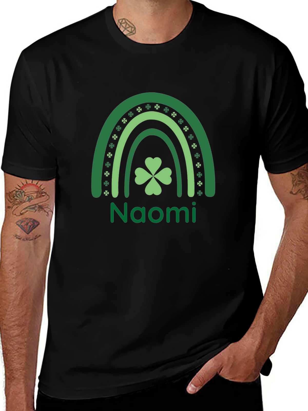 Naomi St. Patricks Day Rainbow Clover T-Shirt
