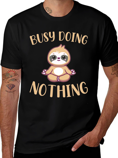 Busy Doing Nothing Sloth T-Shirt Funny Relaxation Tee