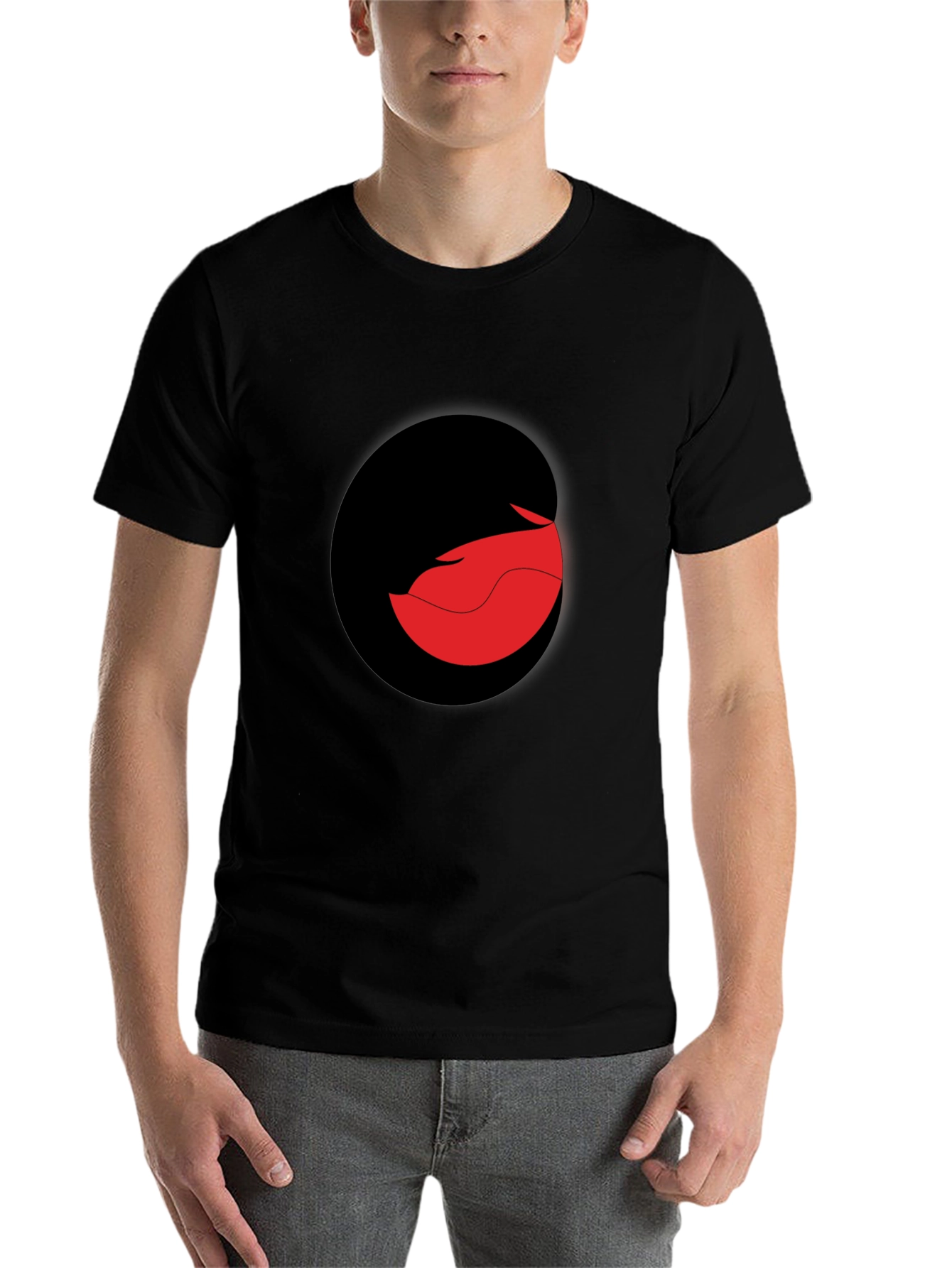 Modern Black T-Shirt with Abstract Graphic