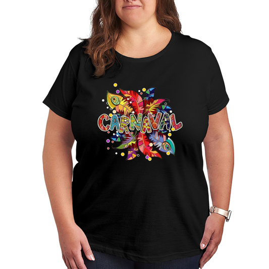 Vibrant Feather CARNAVAL Carnival Festival Plus Size Women Printed T-Shirt