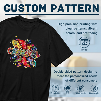 Vibrant Feather CARNAVAL Carnival Festival Plus Size Women Printed T-Shirt