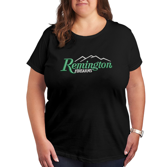 Retro Remington Firearms Mountain Logo Plus Size Women Printed T-Shirt