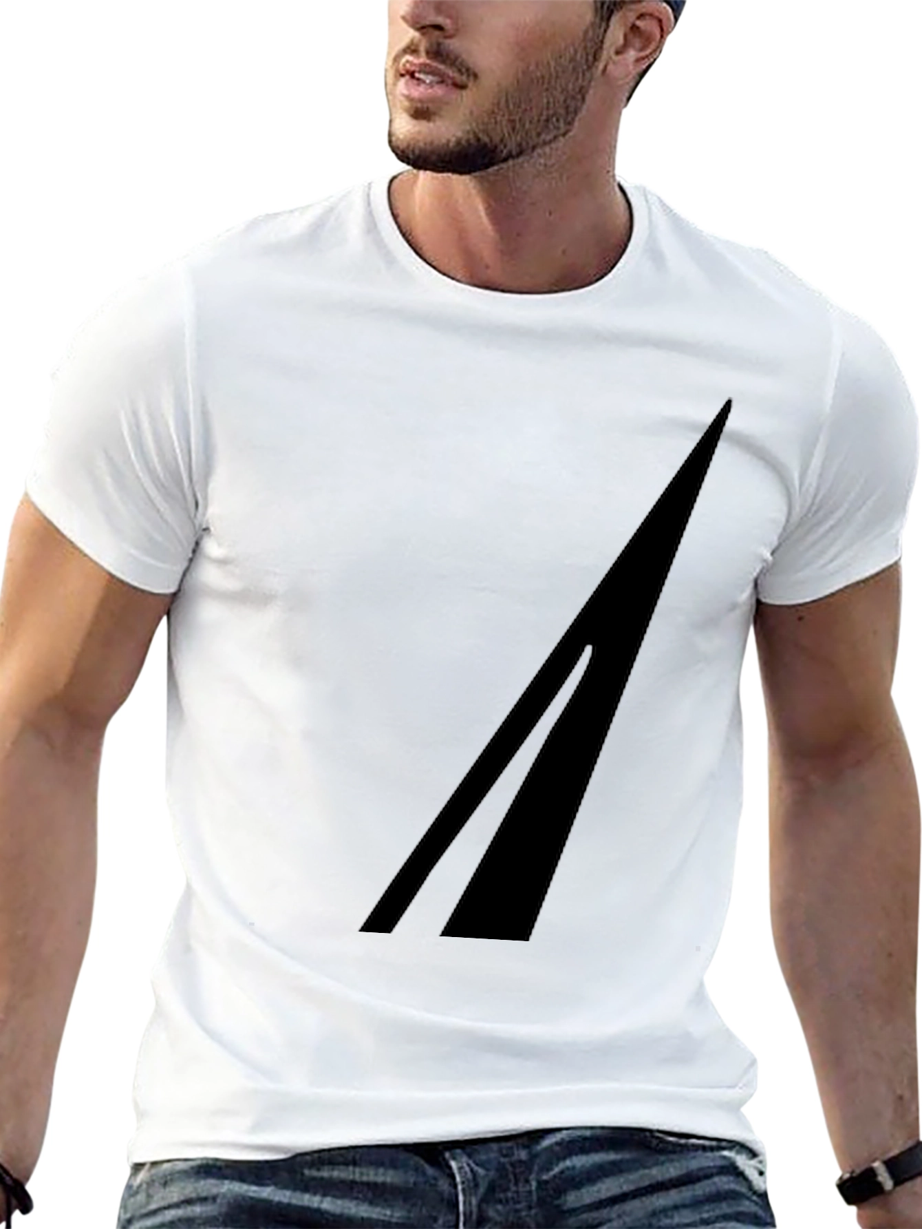 Mens Black Graphic Tee - Minimalist Design
