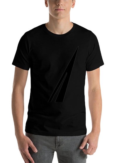 Mens Black Graphic Tee - Minimalist Design