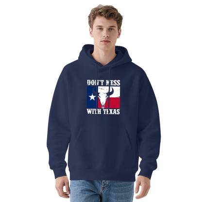 Don¡¯t Mess With Texas Flag Longhorn Hoodie, Men Comfort Patriotic Navy Hoodie