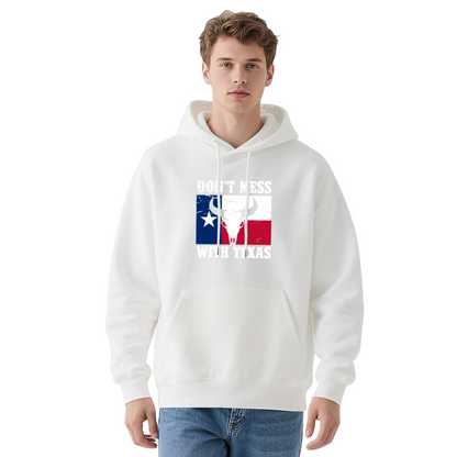 Don¡¯t Mess With Texas Flag Longhorn Hoodie, Men Comfort Patriotic Navy Hoodie