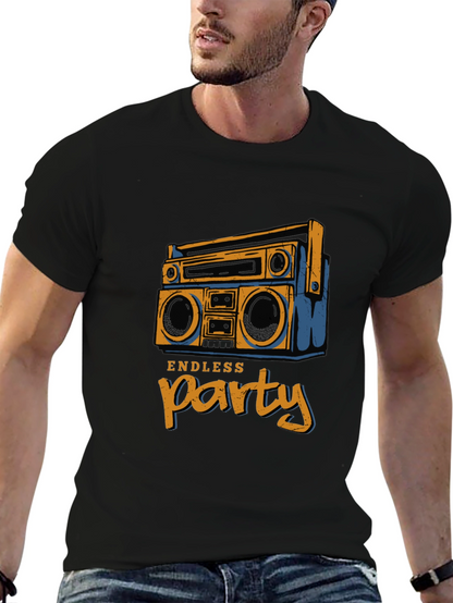 Endless Party Boombox Graphic Tee - Black