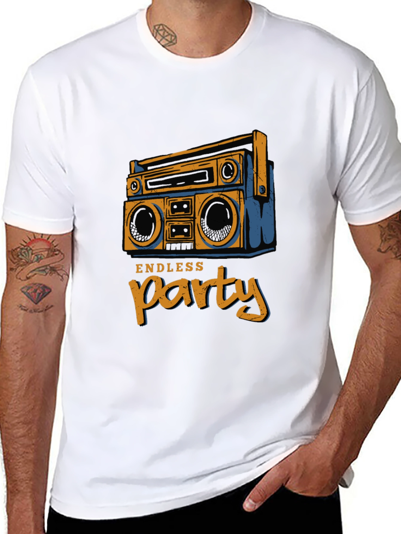 Endless Party Boombox Graphic Tee - Black