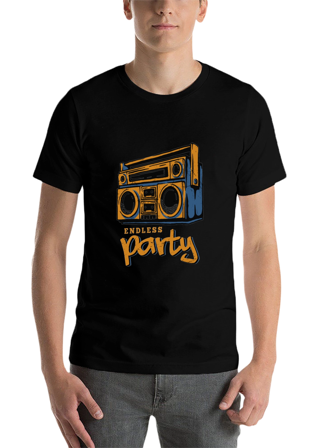 Endless Party Boombox Graphic Tee - Black
