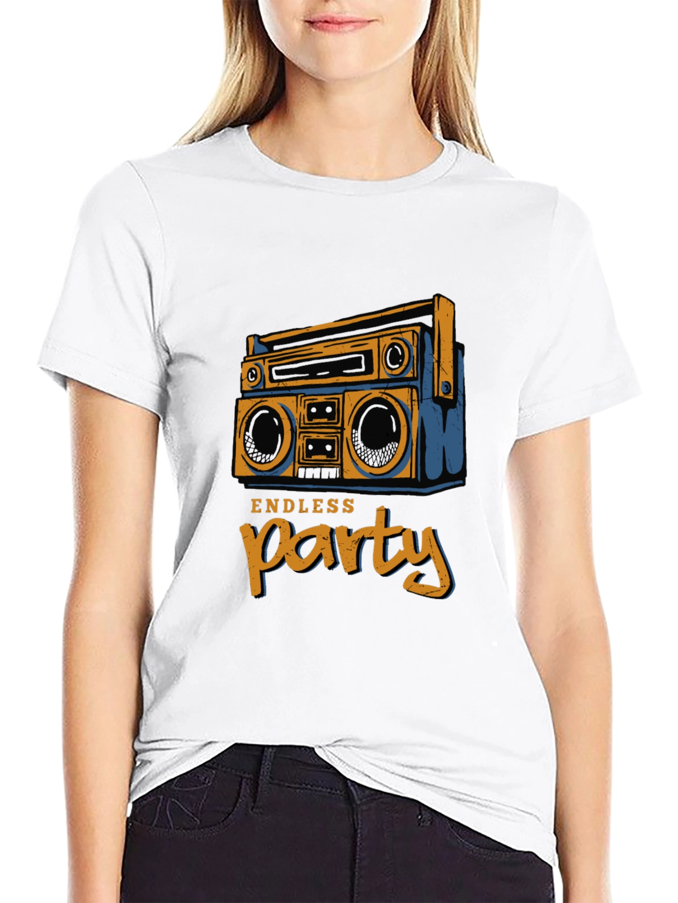 Endless Party Boombox Graphic Tee - Black