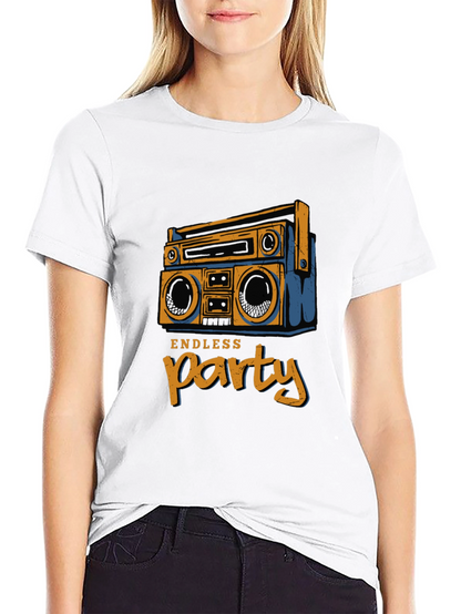 Endless Party Boombox Graphic Tee - Black