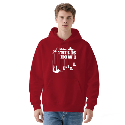 Skydiving Silhouette Navy Hoodie, Soft Adventure Lover Comfort Pullover