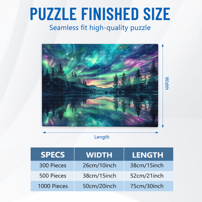 Magical Aurora Borealis Forest Lake Night Sky Puzzle