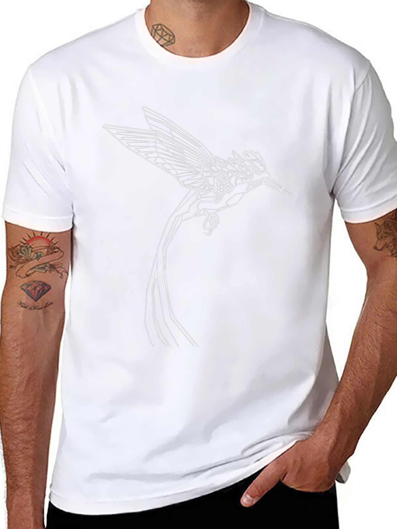 Geometric Hummingbird Graphic Tee