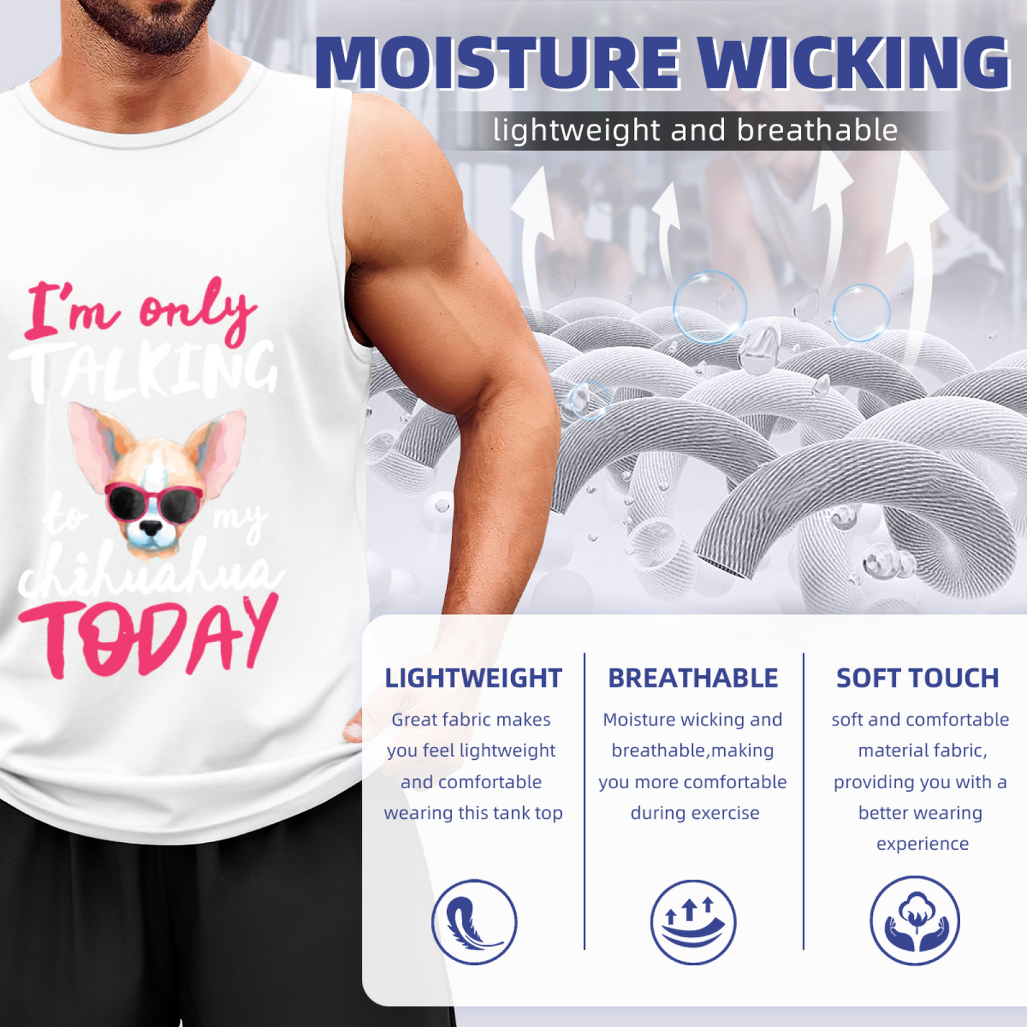 I¡¯m Only Talking To My Chihuahua Cute Dog Print Men¡¯s Tank