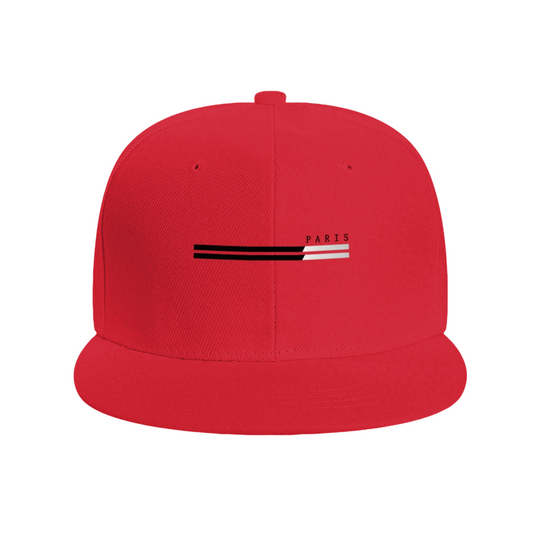Minimal Paris Stripe Print Red Streetwear Snapback Sun Hat