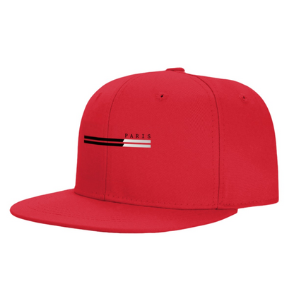 Minimal Paris Stripe Print Red Streetwear Snapback Sun Hat