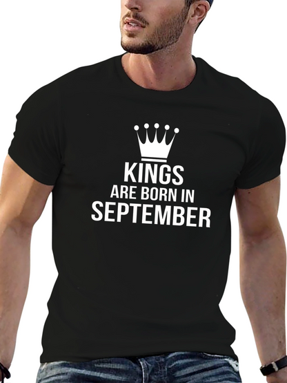 Kings Are Born in September Mens T-Shirt