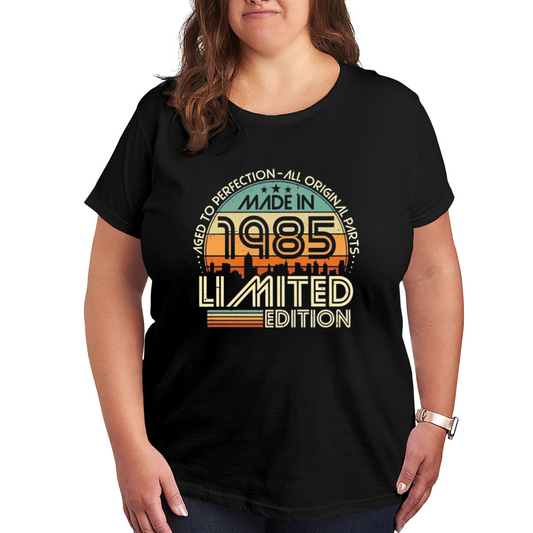 Retro Vintage Made In 1985 Limited Edition Birthday Graphic Plus Size Women Printed T-Shirt