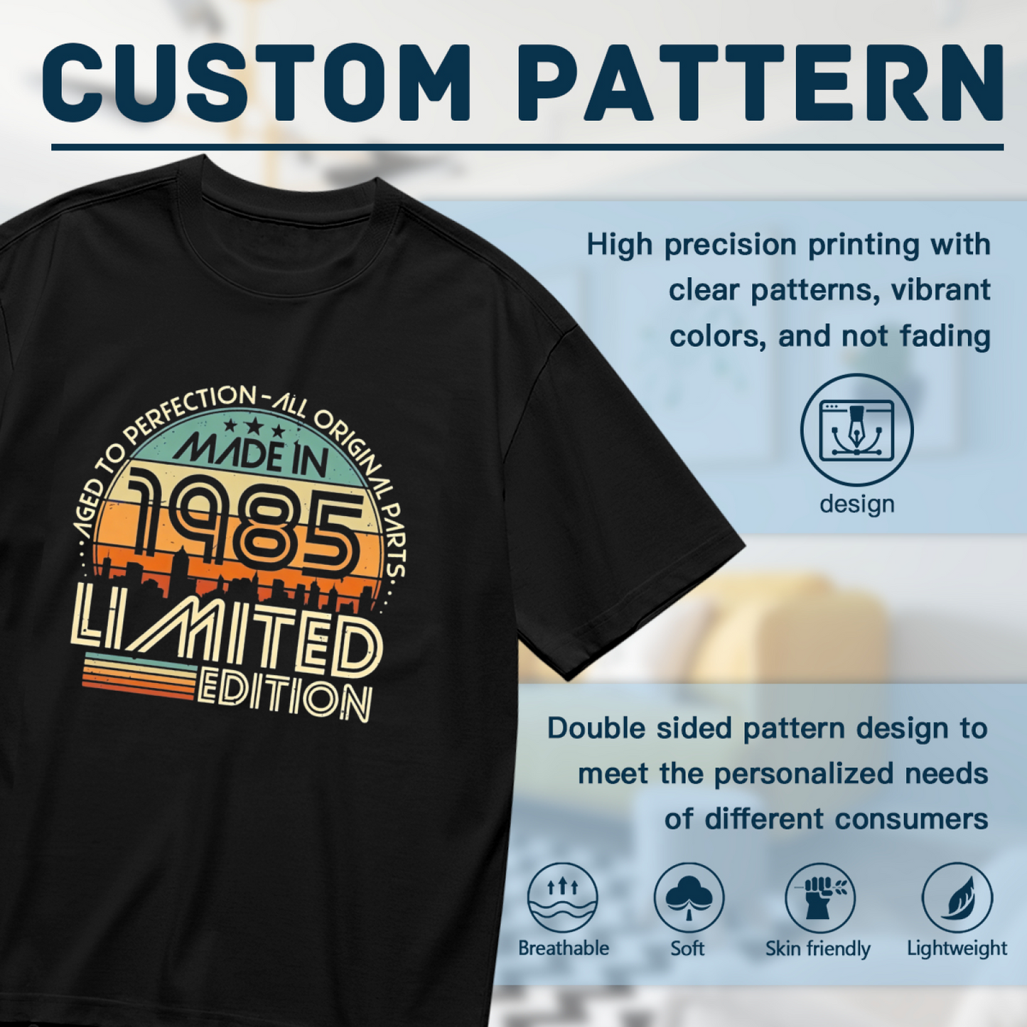 Retro Vintage Made In 1985 Limited Edition Birthday Graphic Plus Size Women Printed T-Shirt