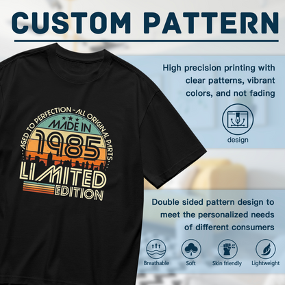 Retro Vintage Made In 1985 Limited Edition Birthday Graphic Plus Size Women Printed T-Shirt