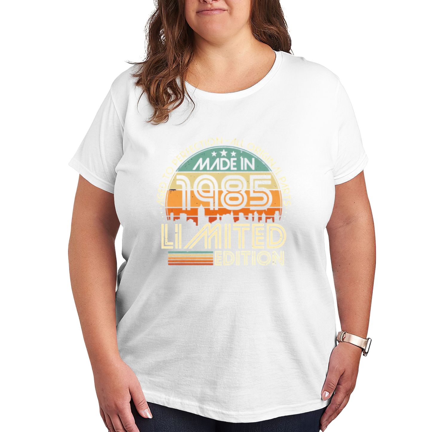 Retro Vintage Made In 1985 Limited Edition Birthday Graphic Plus Size Women Printed T-Shirt
