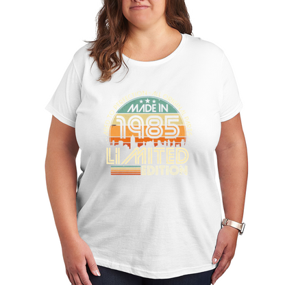 Retro Vintage Made In 1985 Limited Edition Birthday Graphic Plus Size Women Printed T-Shirt