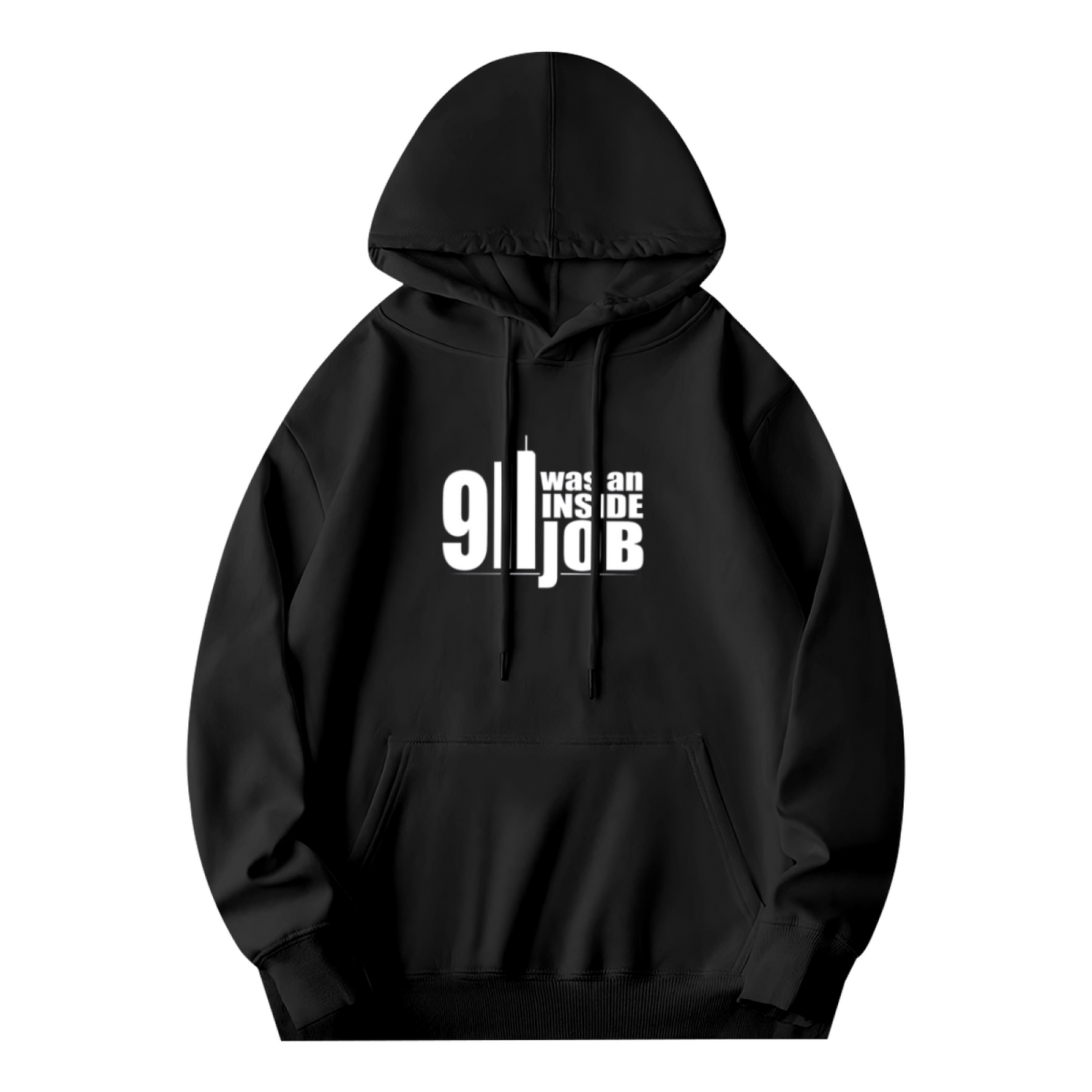 Conspiracy Theory 911 Inside Job Statement Hoodie, Men Trendy Comfort Black Hoodie