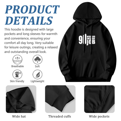 Conspiracy Theory 911 Inside Job Statement Hoodie, Men Trendy Comfort Black Hoodie