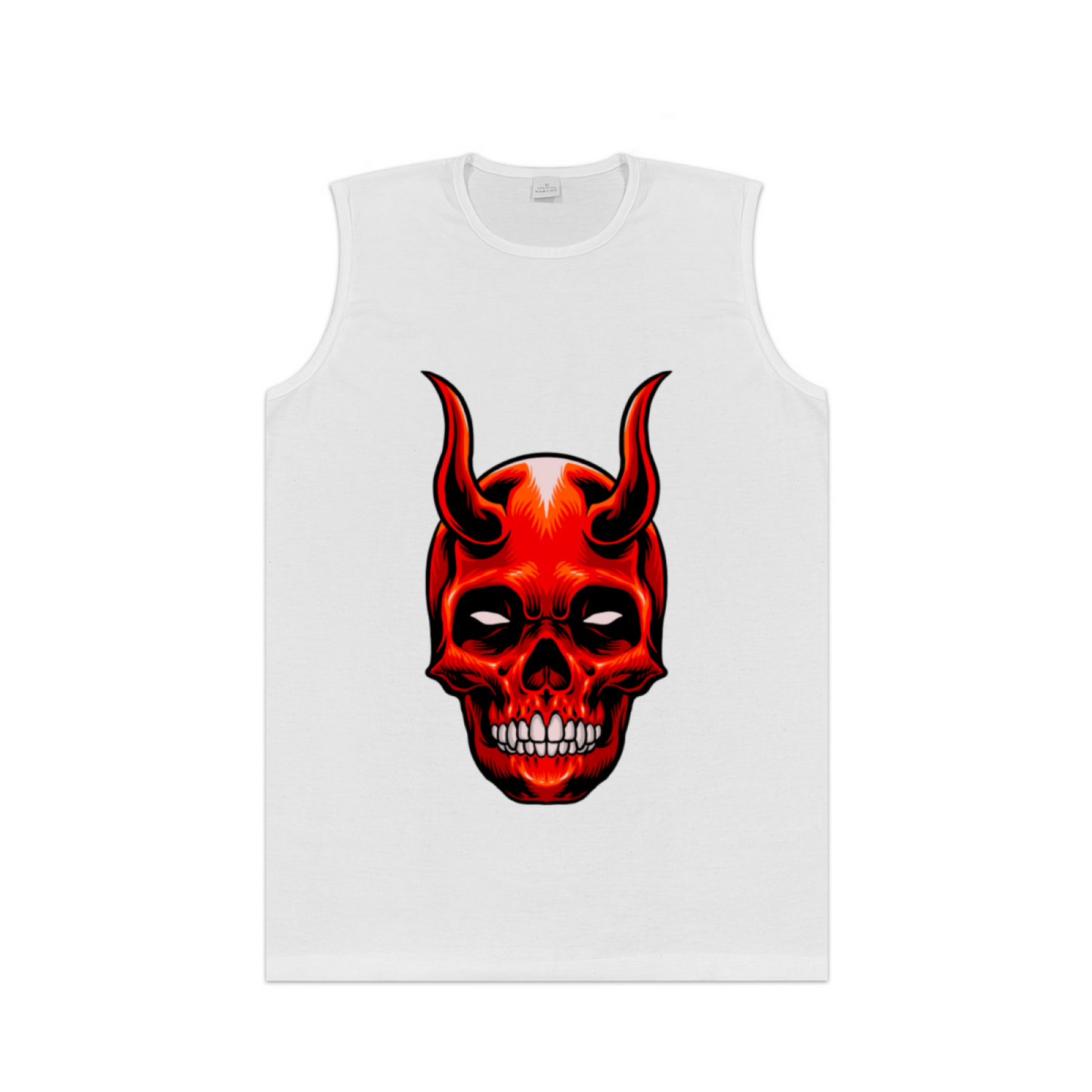 Devil Horn Red Skull Graphic Men¡¯s Muscle Tank Top