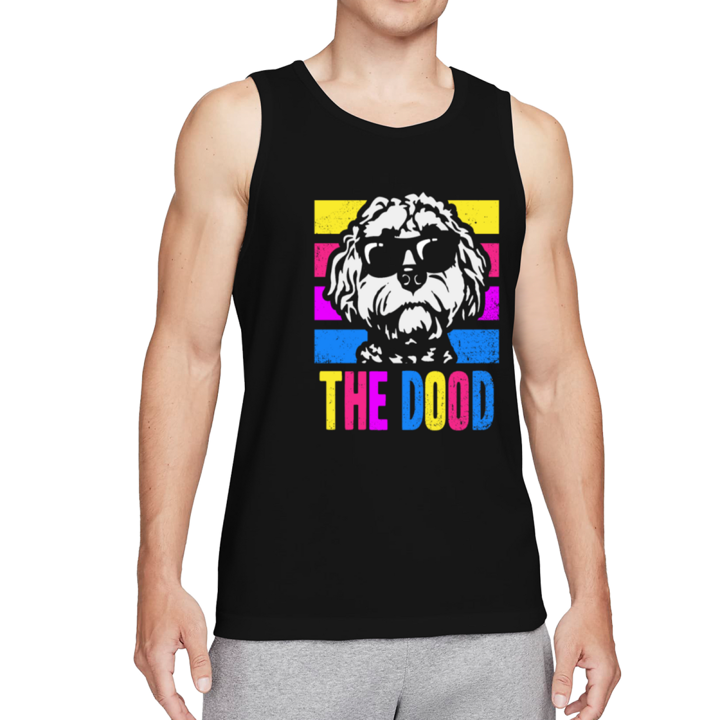 The Dood Cool Goldendoodle Dog Color Stripes Men Tank Top