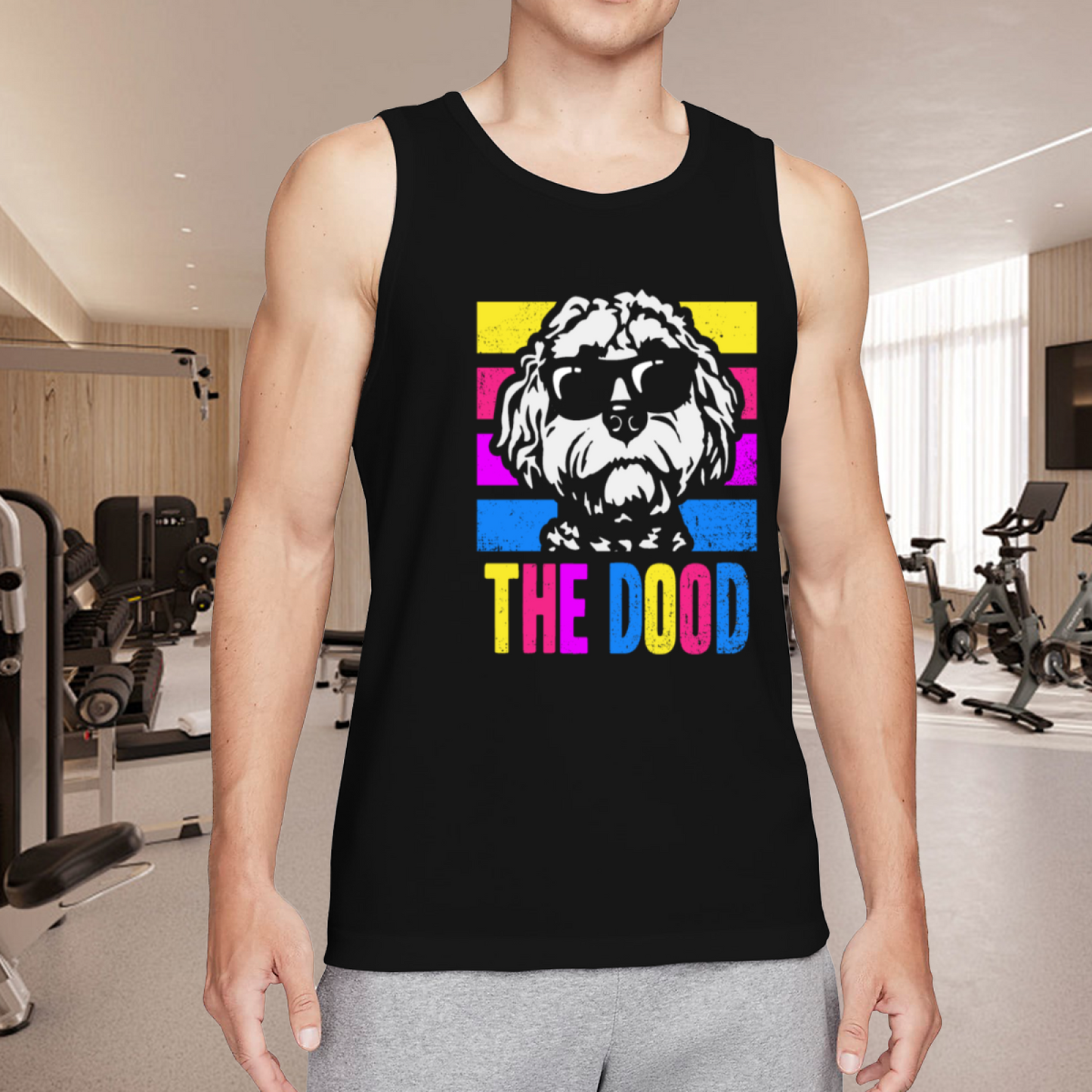 The Dood Cool Goldendoodle Dog Color Stripes Men Tank Top
