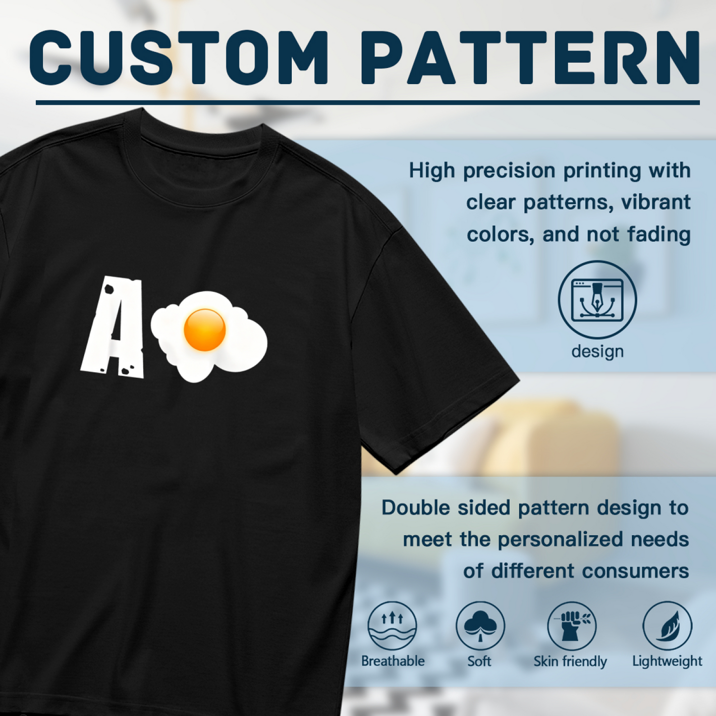 Funny Letter A Fried Egg Unique Humor Plus Size Women Printed T-Shirt