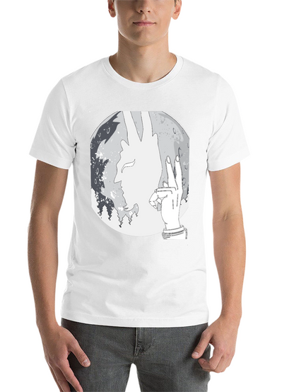 Silhouette Moon Graphic Tee - Stylish Mens Black T-Shirt