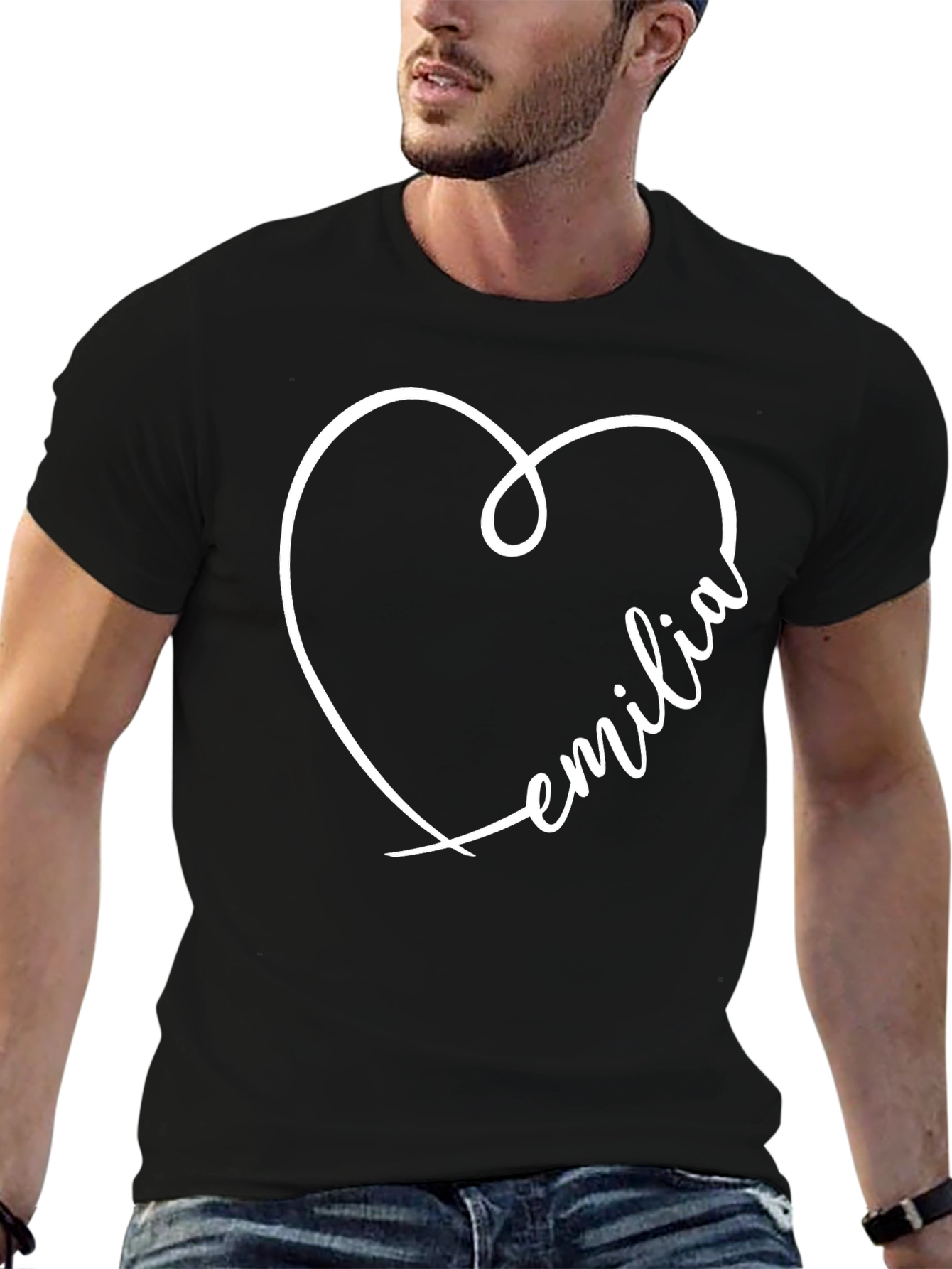 Emilia Heart Graphic Tee - Black