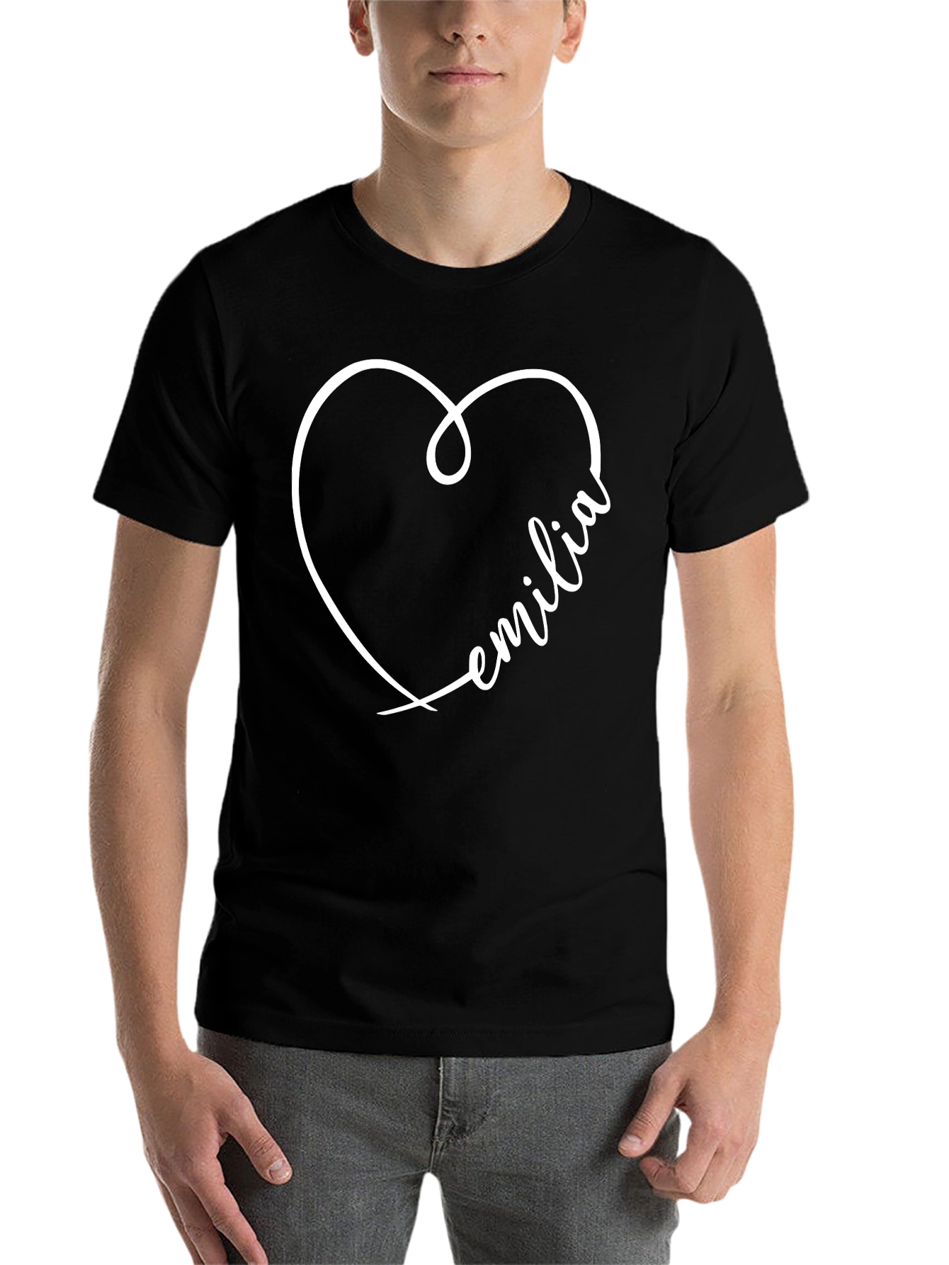 Emilia Heart Graphic Tee - Black