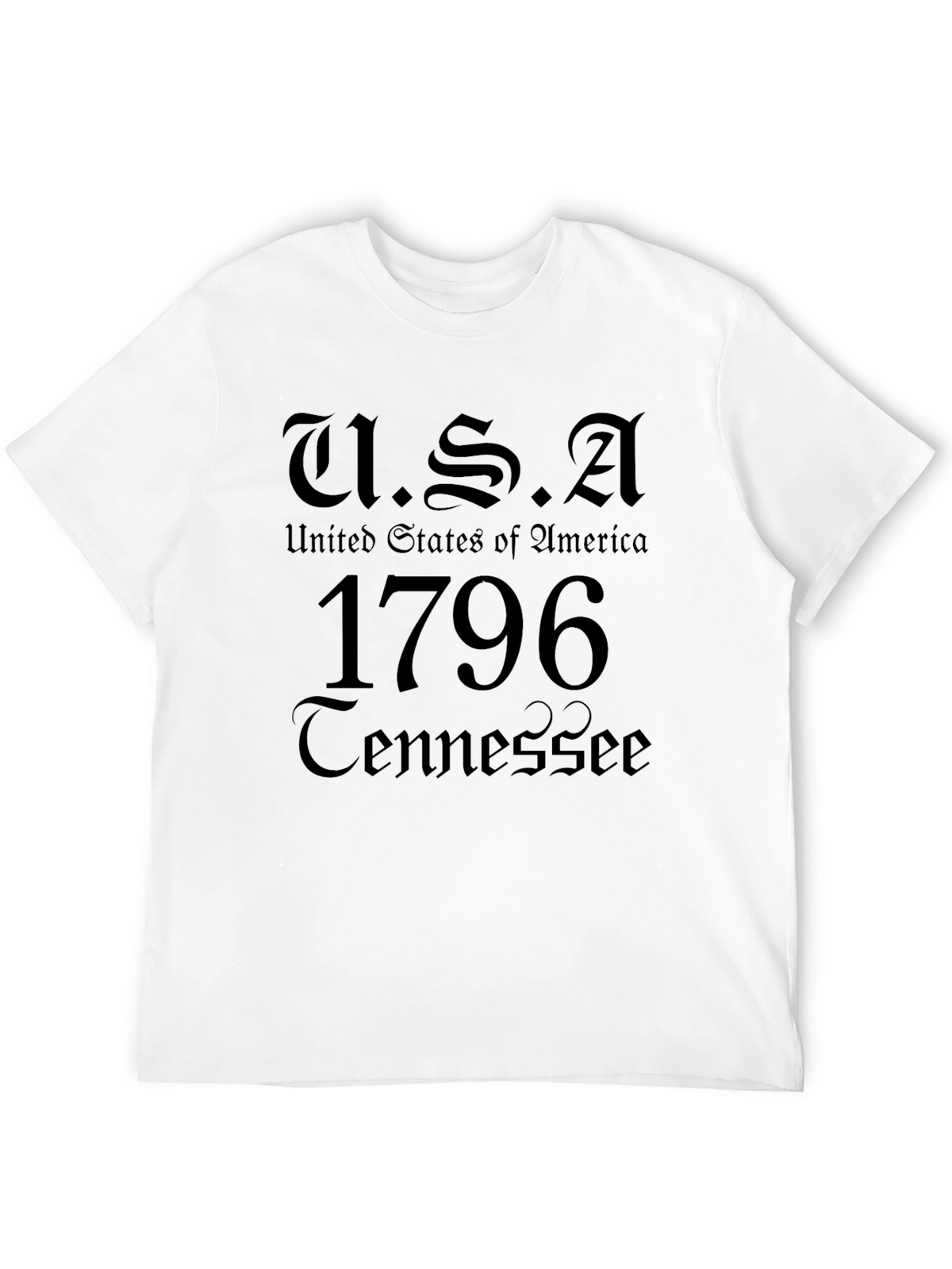 USA 1796 Tennessee Black T-Shirt