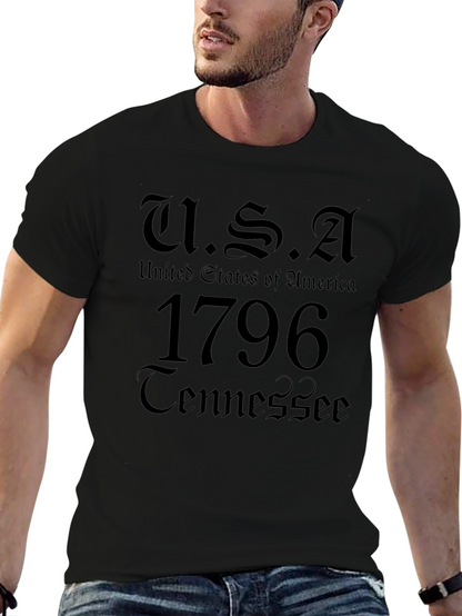USA 1796 Tennessee Black T-Shirt