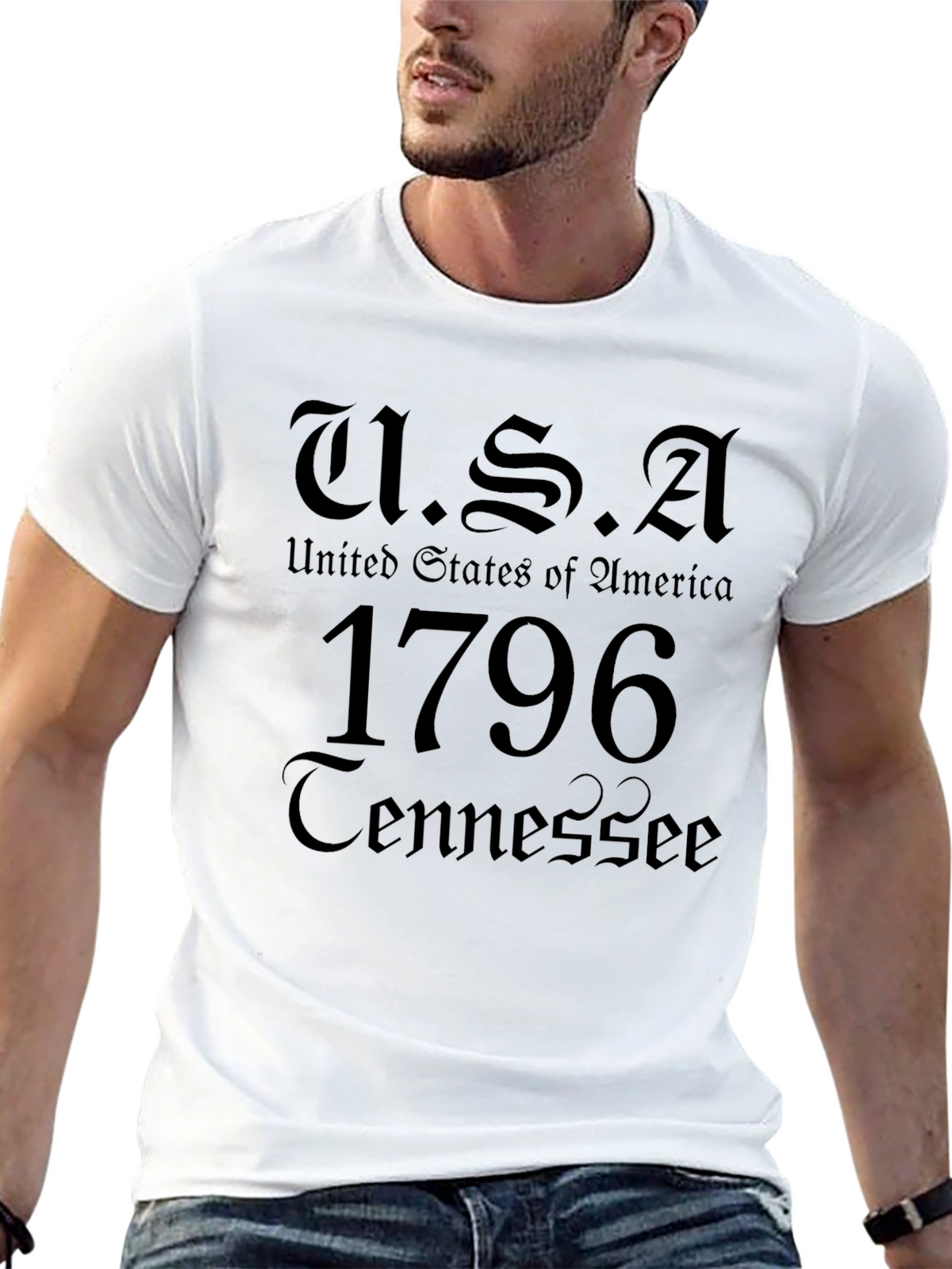 USA 1796 Tennessee Black T-Shirt