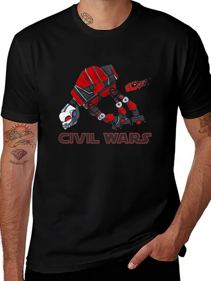 Civil War Ant-Man Graphic Print Black T-Shirt
