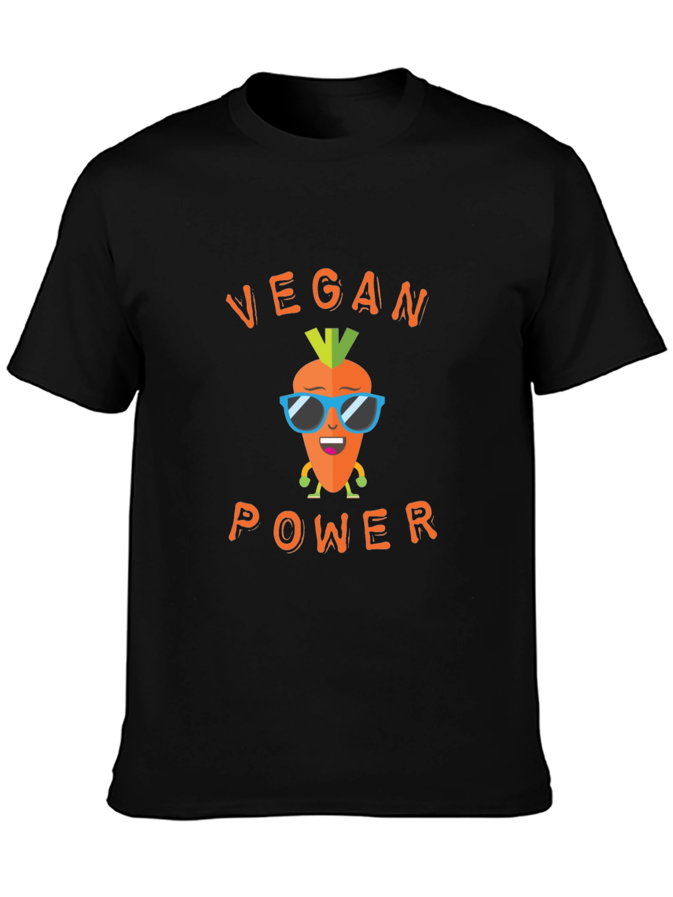 Vegan Power Graphic Tee - Carrot Cartoon