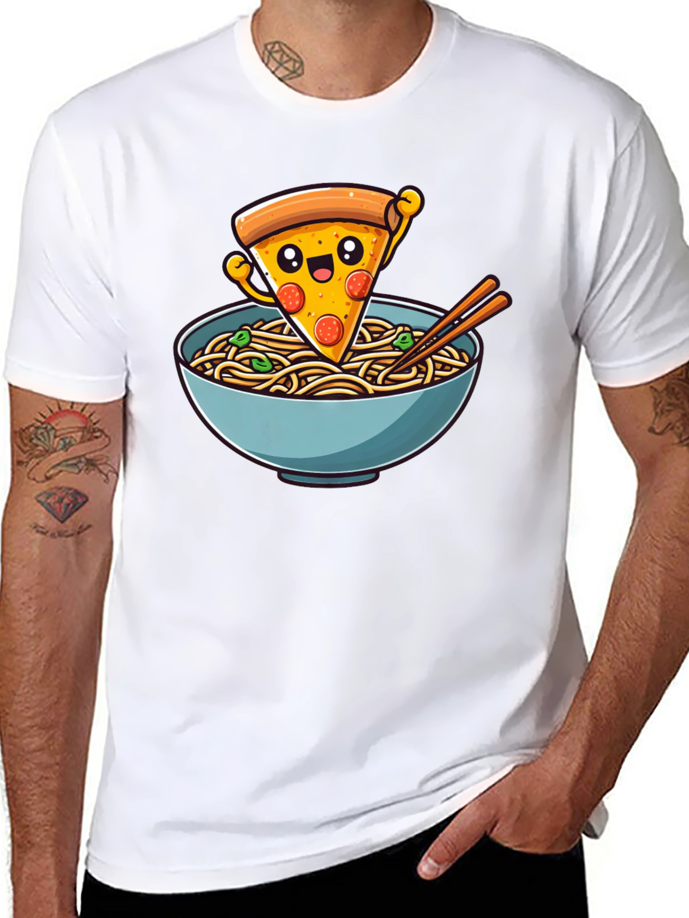 Pizza Ramen Graphic Tee - Foodie Fashion
