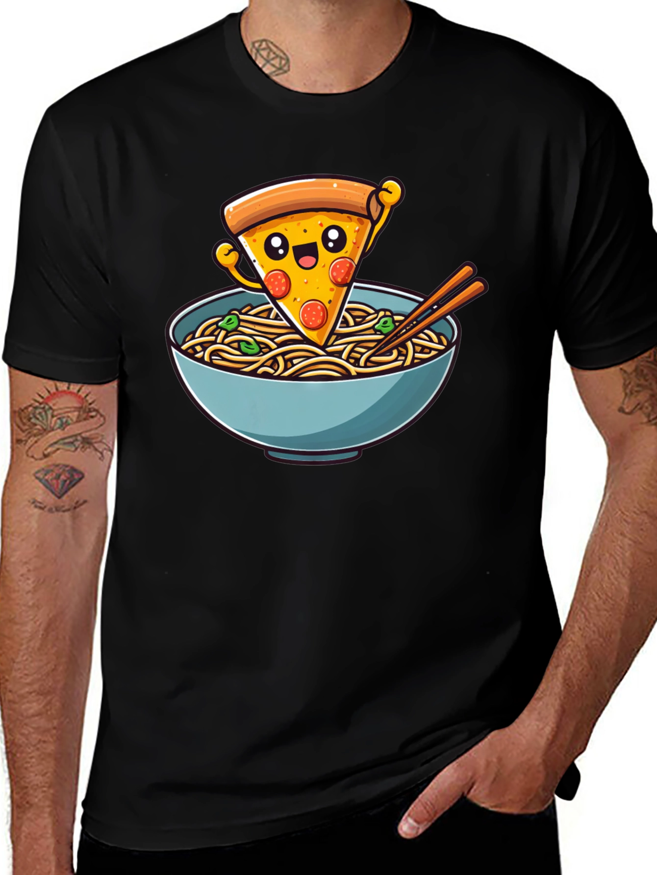 Pizza Ramen Graphic Tee - Foodie Fashion