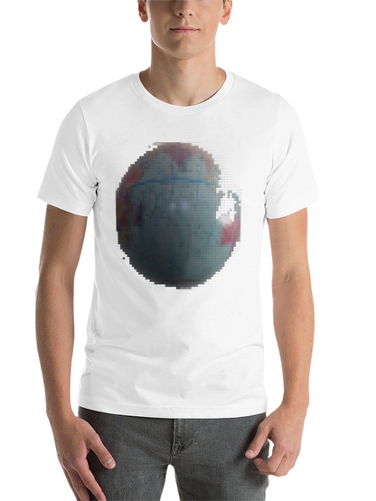 Pixelated Earth Graphic Black T-Shirt